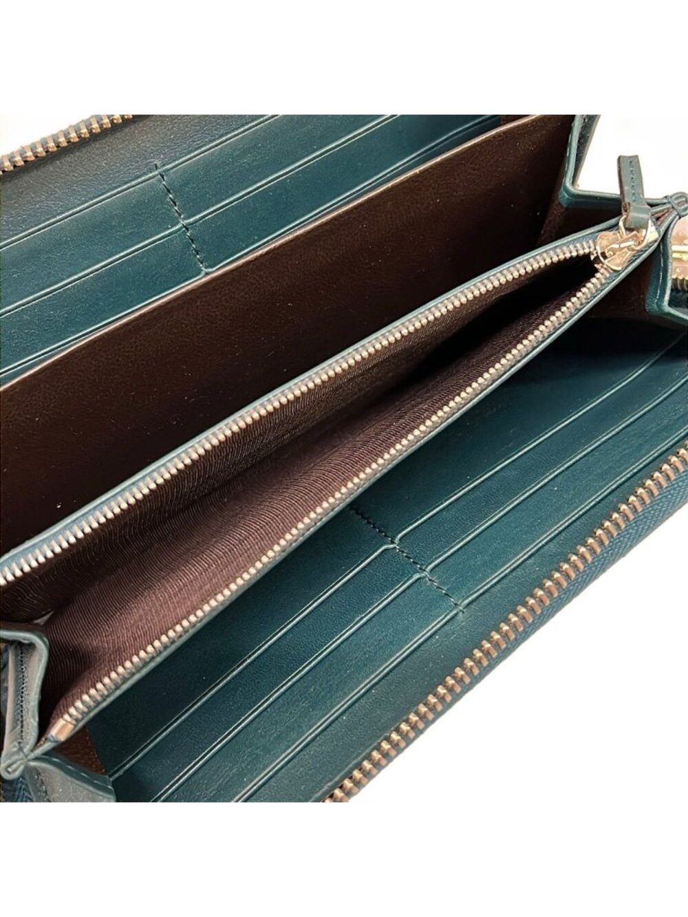 Gucci Wallet Bamboo Green Zip Around Leather - Picture 4 of 7